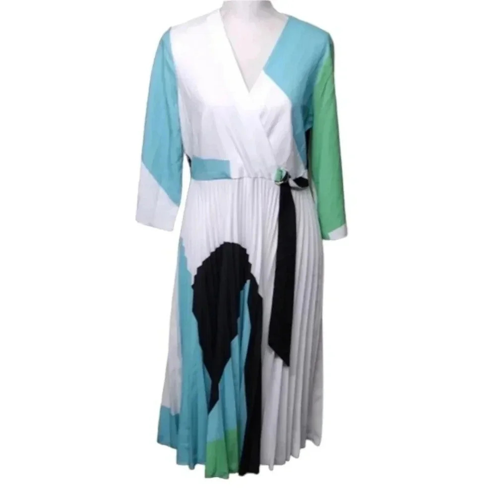 Closet London Stunning New Wrap Dress Size 10 - Geometric Flowy Design